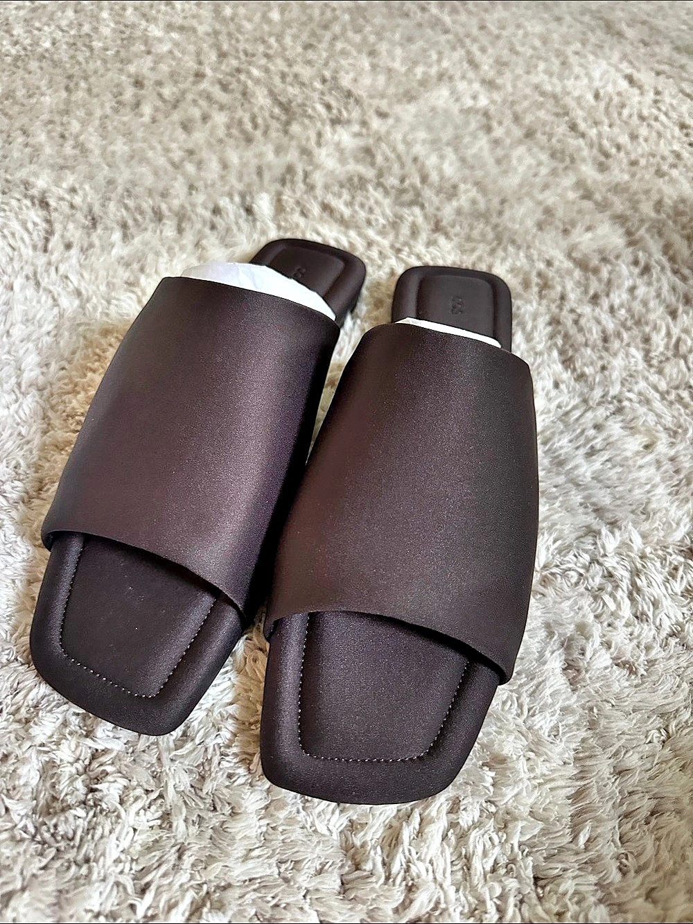 COS Scuba Square-Toe Mules Square Toe Slide Sandals in Black EU 40 new and unuse